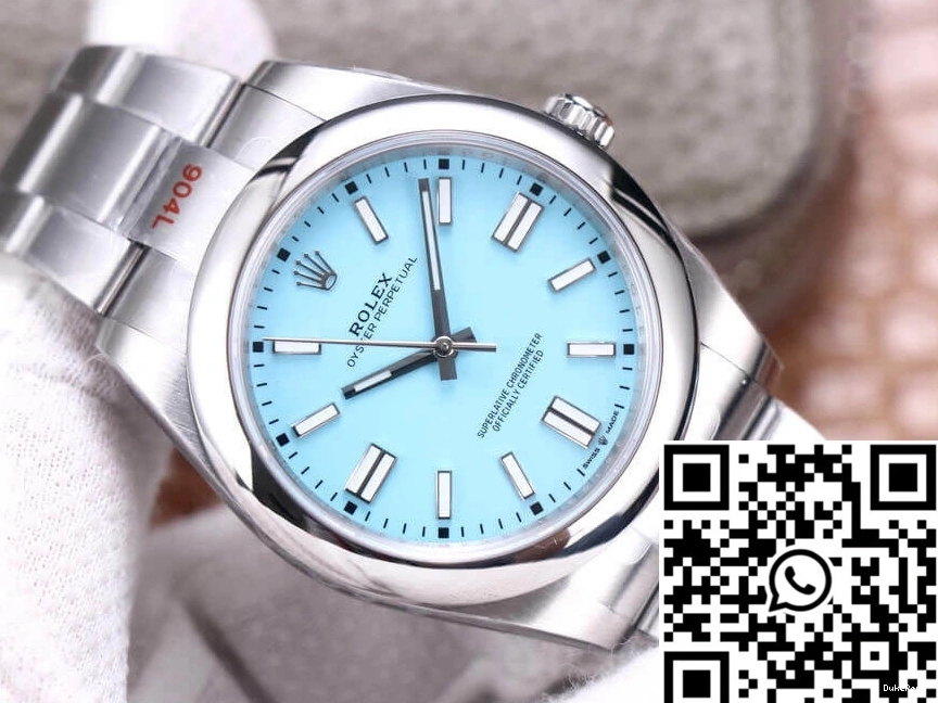 M124300-0006 Rolex Turquoise 41MM Factory Blue Perpetual EW Dial Oyster 0418